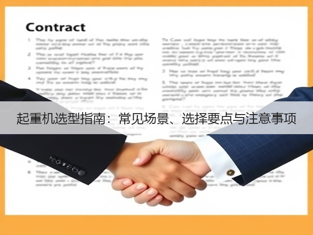 起重机选型指南：常见场景、选择要点与注意事项