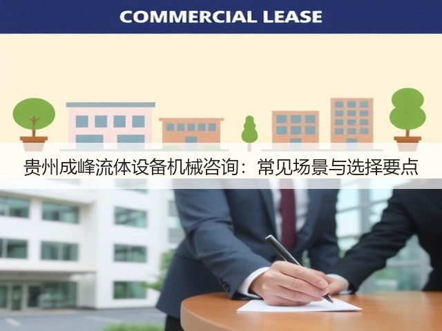 贵州成峰流体设备机械咨询:常见场景与选择要点 贵州成峰流体设备机械咨询:常见场景与选择要点