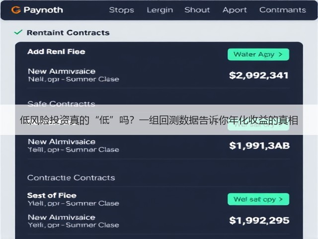 低风险投资真的“低”吗？一组回测数据告诉你年化收益的真相