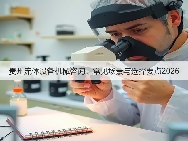 贵州流体设备机械咨询:常见场景与选择要点2026 贵州流体设备机械咨询:常见场景与选择要点2026