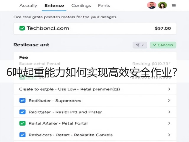 6吨起重能力如何实现高效安全作业？