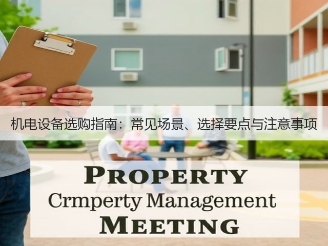 机电设备选购指南：常见场景、选择要点与注意事项