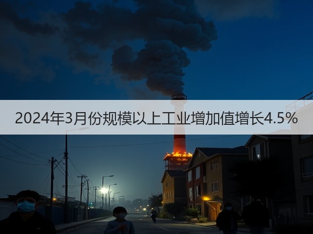 2024年3月份规模以上工业增加值增长4.5% 2024年3月份规模以上工业增加值增长4.5%