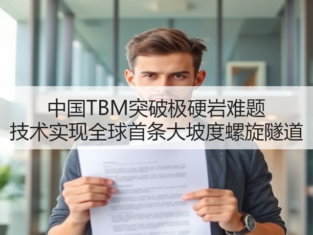 中国TBM突破极硬岩难题 技术实现全球首条大坡度螺旋隧道 中国TBM突破极硬岩难题 技术实现全球首条大坡度螺旋隧道